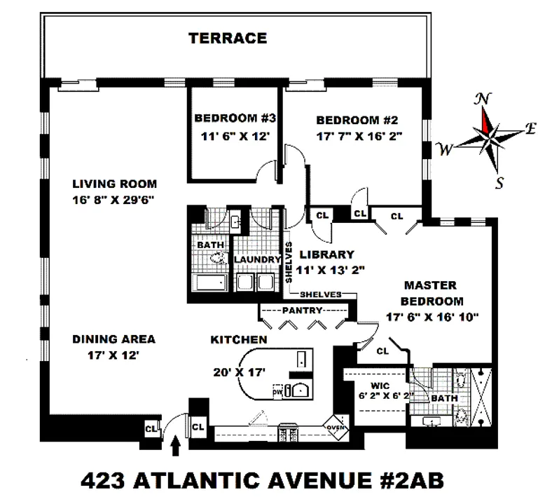 423 Atlantic Avenue, 2AB | floorplan | View 8