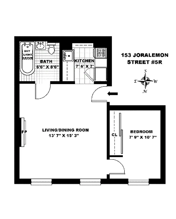 153 Joralemon Street, 5R | floorplan | View 7