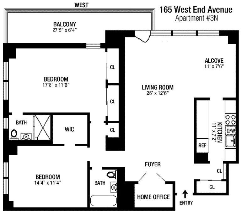 165 West End Avenue, 3N | floorplan | View 13