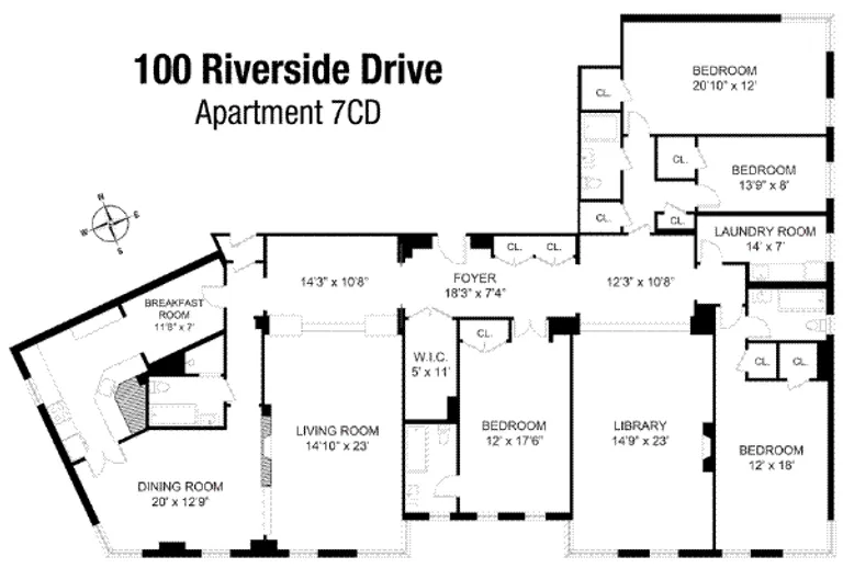 100 Riverside Drive, 7CD | floorplan | View 16