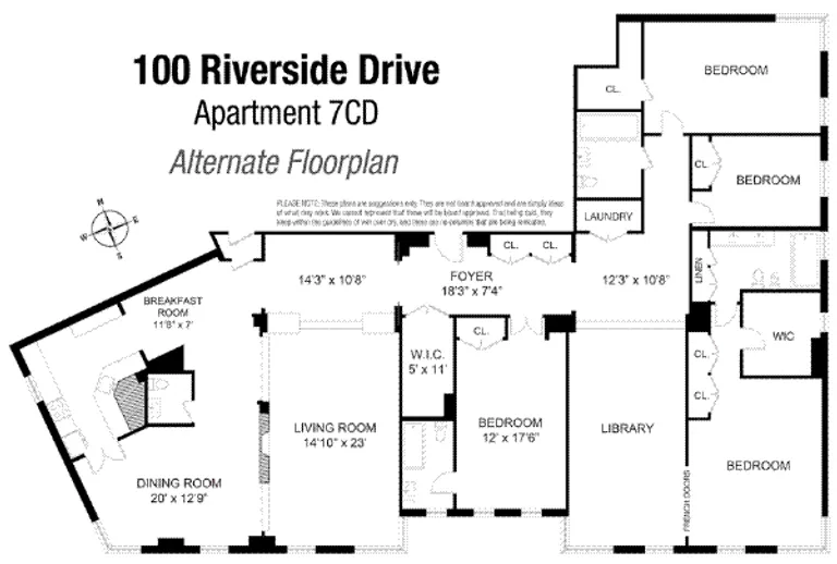 100 Riverside Drive, 7CD | floorplan | View 17