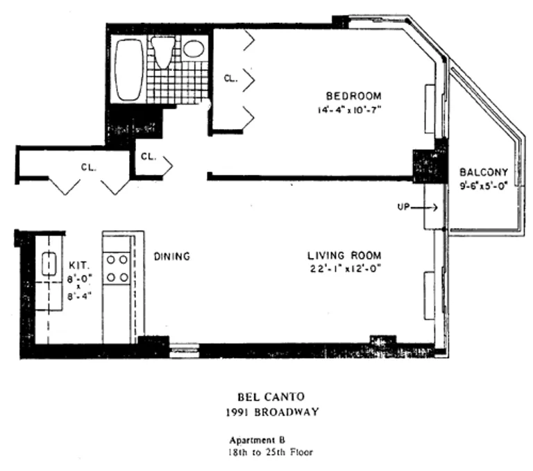1991 Broadway, 18B | floorplan | View 1