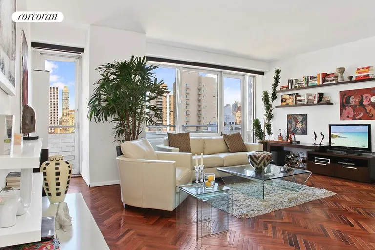 New York City Real Estate | View 216 East 47th Street, 20A | 216 East 47th_#20A, New York (Living Room) | View 3