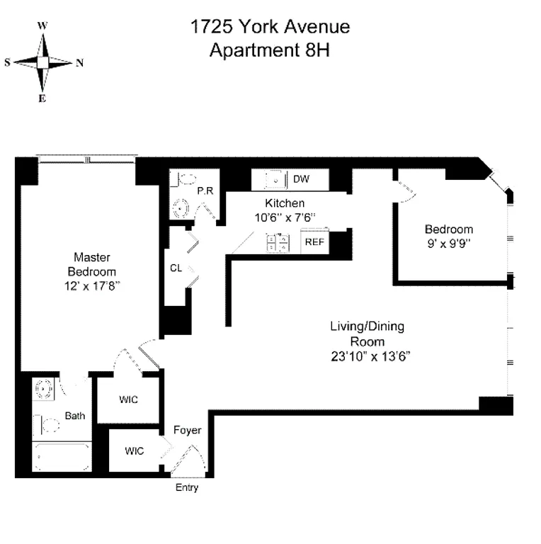 1725 York Avenue, 8H | floorplan | View 6