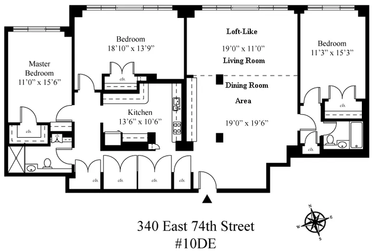 340 East 74th Street, 10DE | floorplan | View 12