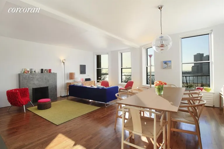 New York City Real Estate | View 190 Columbia Heights, 4 | Living Room / Dining Room | View 2