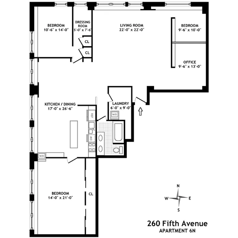 260 Fifth Avenue, 6N | floorplan | View 3
