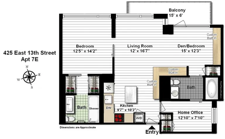 425 East 13Th Street, 7E | floorplan | View 1
