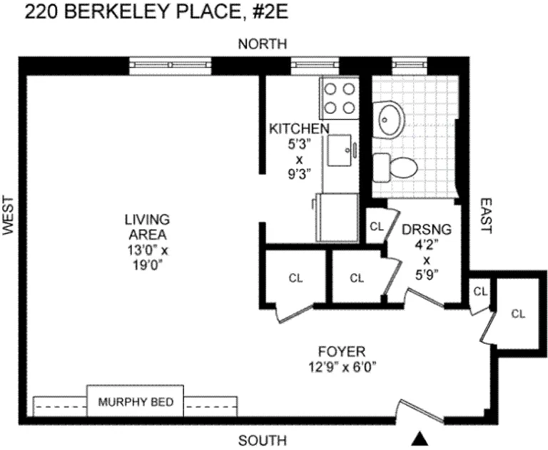 220 Berkeley Place, 2E | floorplan | View 5