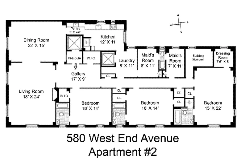 580 West End Avenue, 2 FL | floorplan | View 7