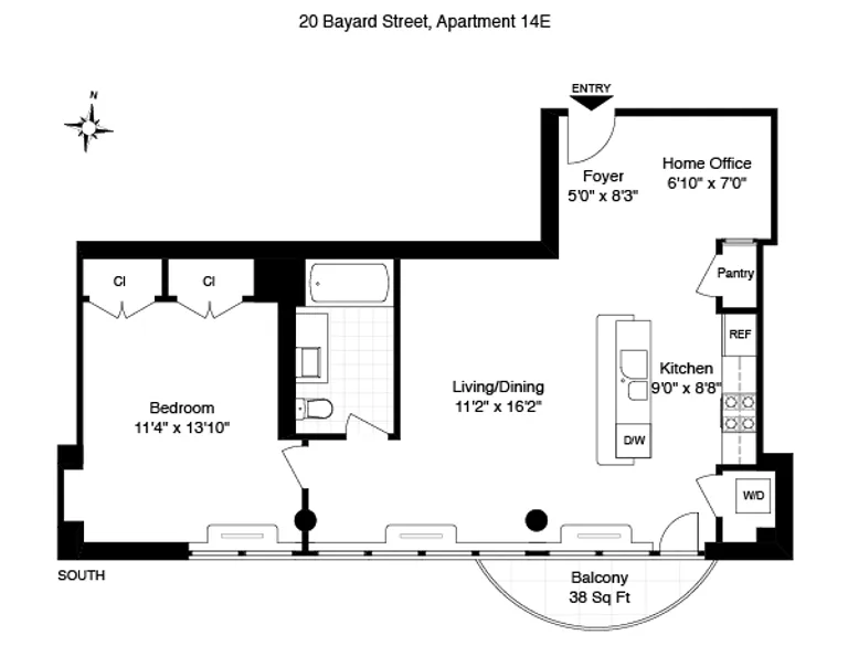 20 Bayard Street, 8E | floorplan | View 1