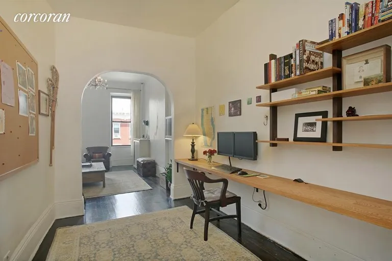 New York City Real Estate | View 158 Grand Street, 3L | Office with built-in desk & shelving | View 3