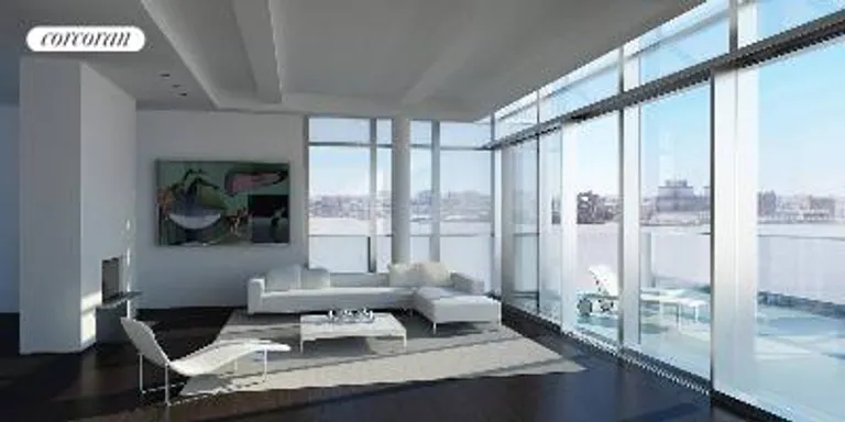 New York City Real Estate | View 166 Perry Street, PHE-W | Living room day | View 3