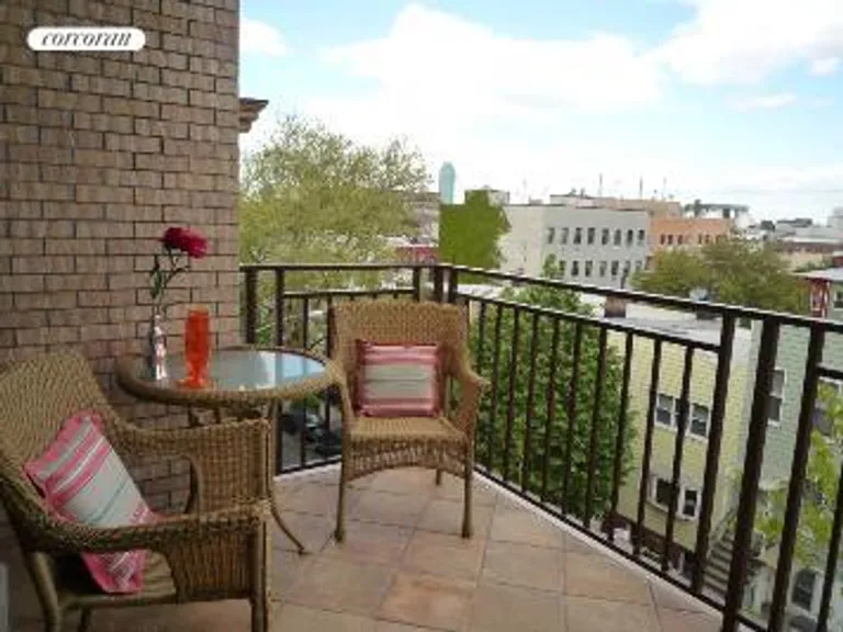 New York City Real Estate | View 155 Newell Street, 4A | Huge balcony overlooking the treetops | View 4