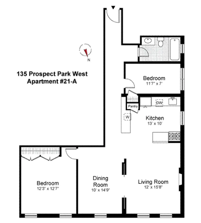 135 Prospect Park West, 21A | floorplan | View 7