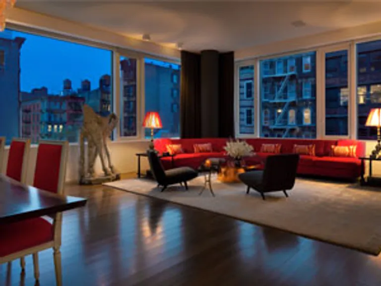 New York City Real Estate | View 350 West Broadway, 4 | Living Room Dusk | View 2