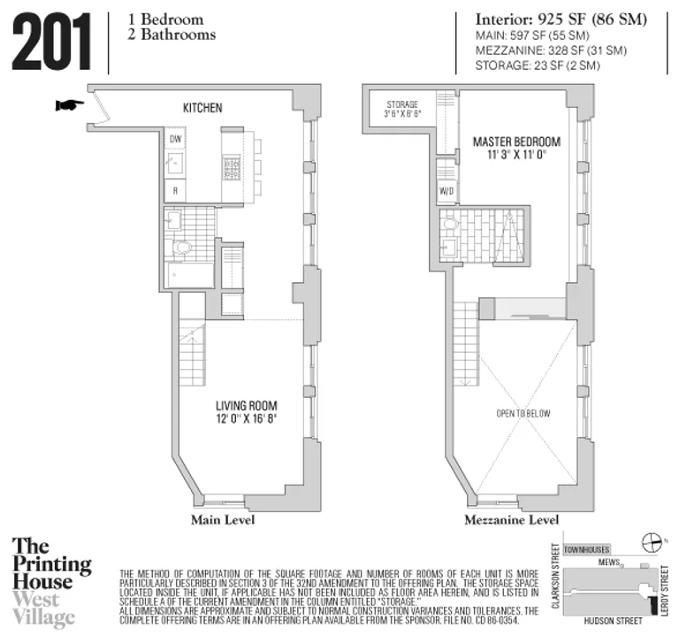 421 Hudson Street, 201 | floorplan | View 1
