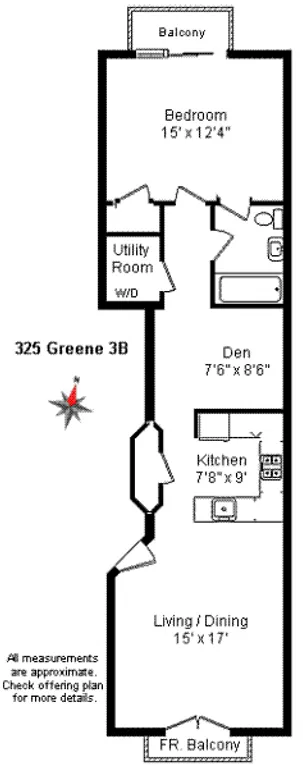 325 Greene Avenue, 3B | floorplan | View 6