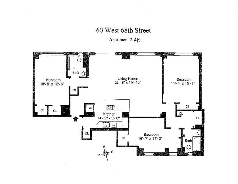 60 West 68th Street, 2AB | floorplan | View 17