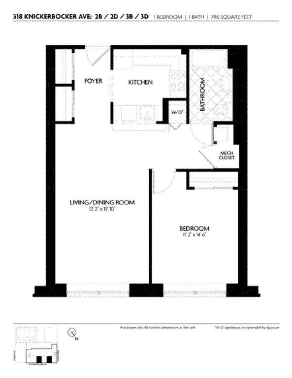 318 Knickerbocker Avenue, 3B | floorplan | View 8