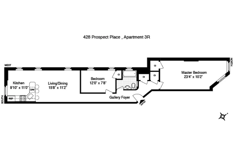 428 Prospect Place, 3R | floorplan | View 6