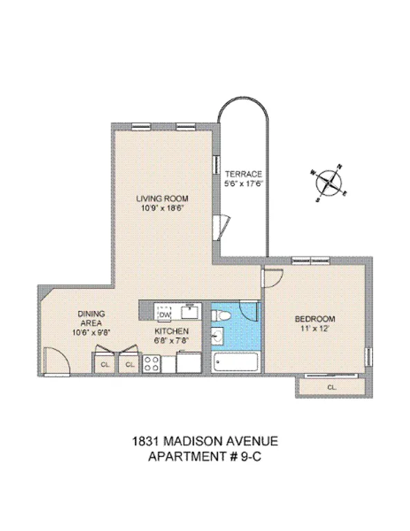 1831 Madison Avenue, 9C | floorplan | View 6