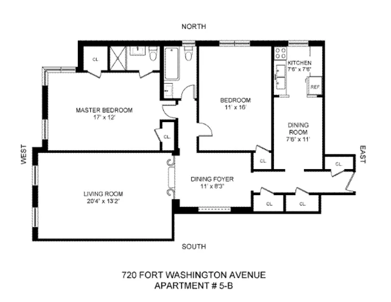 720 Fort Washington Avenue, 5B | floorplan | View 5