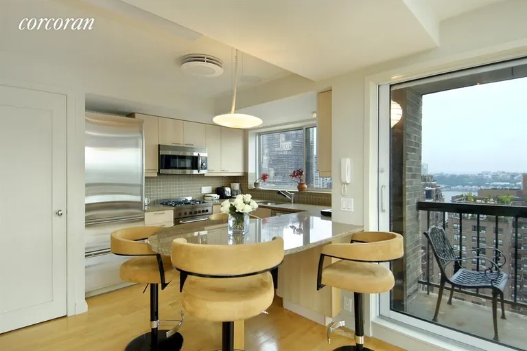 New York City Real Estate | View 253 West 73rd Street, PH2D | Kitchen with Sub-zero ref. & granite coutertops | View 3