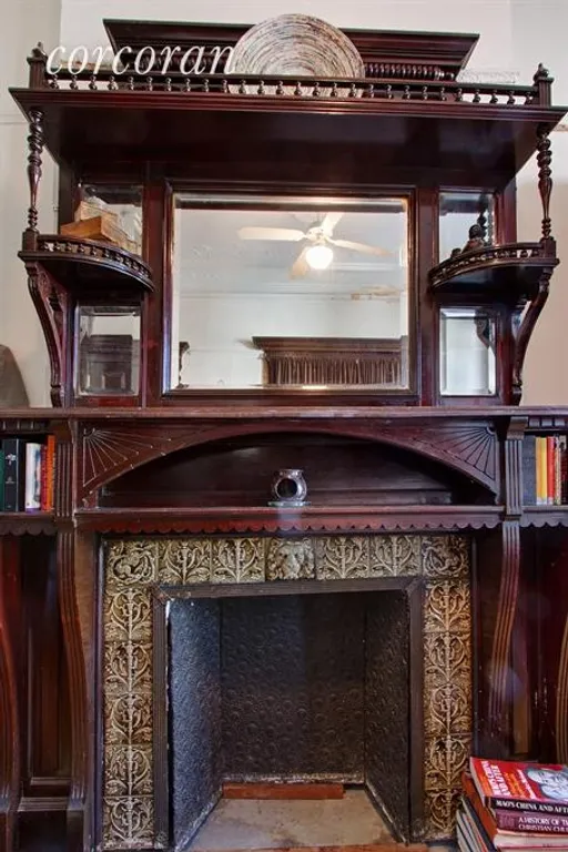 New York City Real Estate | View 585 MacDonough Street | Decorative Fireplace | View 9