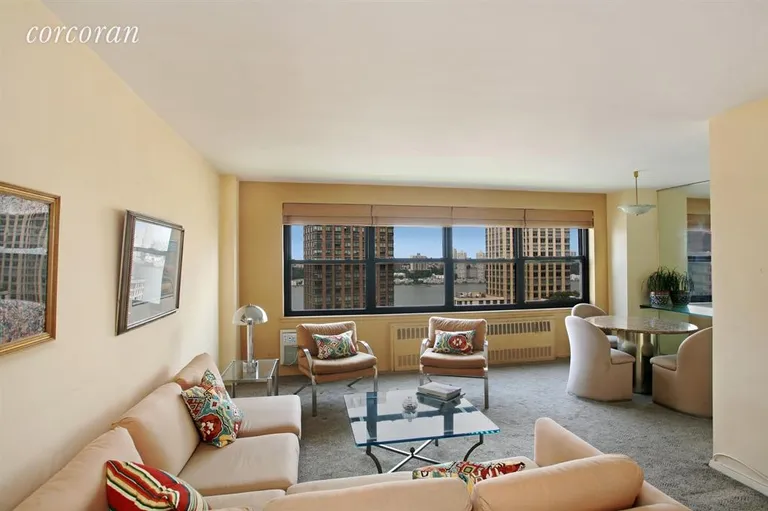 New York City Real Estate | View 185 West End Avenue, 28R | Living Room / Dining Room | View 2