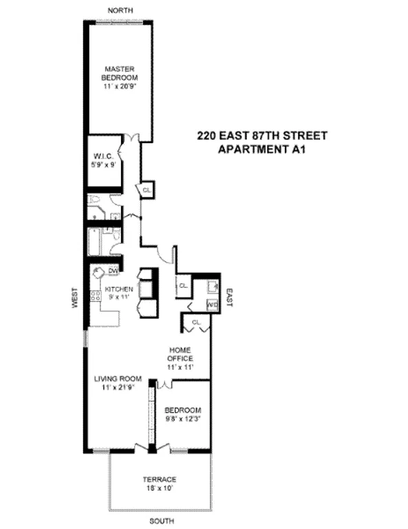220 East 87th Street, A1 | floorplan | View 6