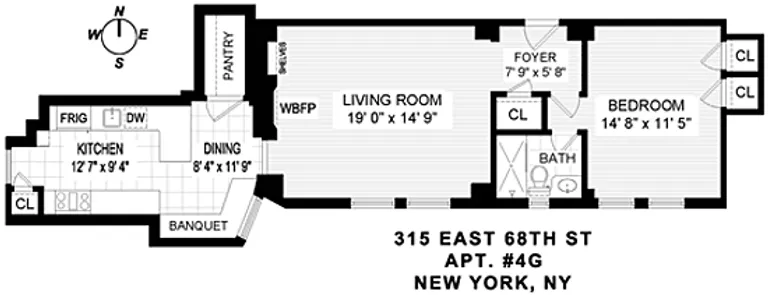 315 East 68th Street, 4G | floorplan | View 7