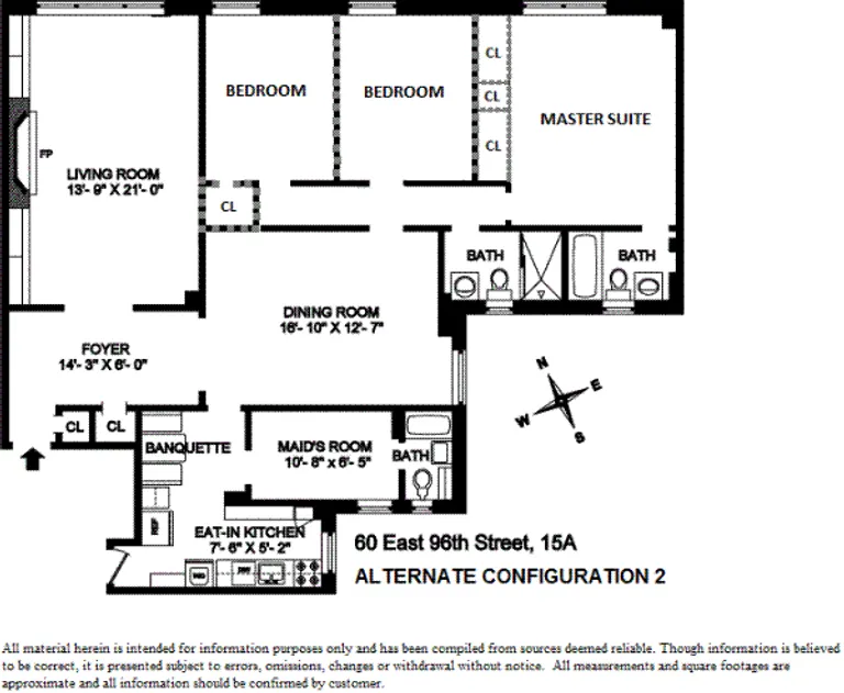 60 East 96th Street, 15A | floorplan | View 16