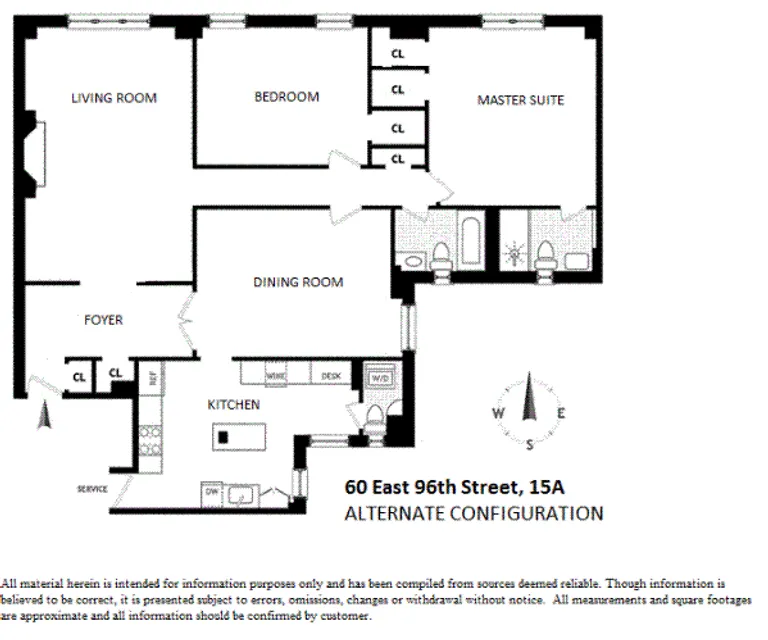 60 East 96th Street, 15A | floorplan | View 17
