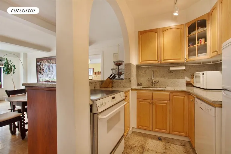 New York City Real Estate | View 230 Central Park West, 6LM | Marble and Granite pass thru kitchen | View 3