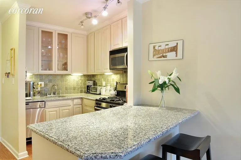 New York City Real Estate | View 2 Charlton Street, 15B | Open kitchen with great counter space | View 2