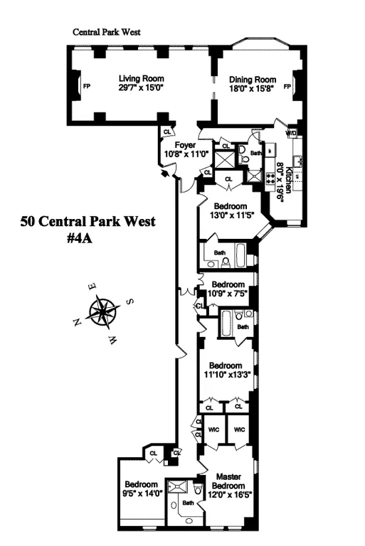 50 Central Park West, 4A | floorplan | View 6