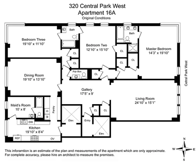 320 Central Park West, 16A | floorplan | View 8
