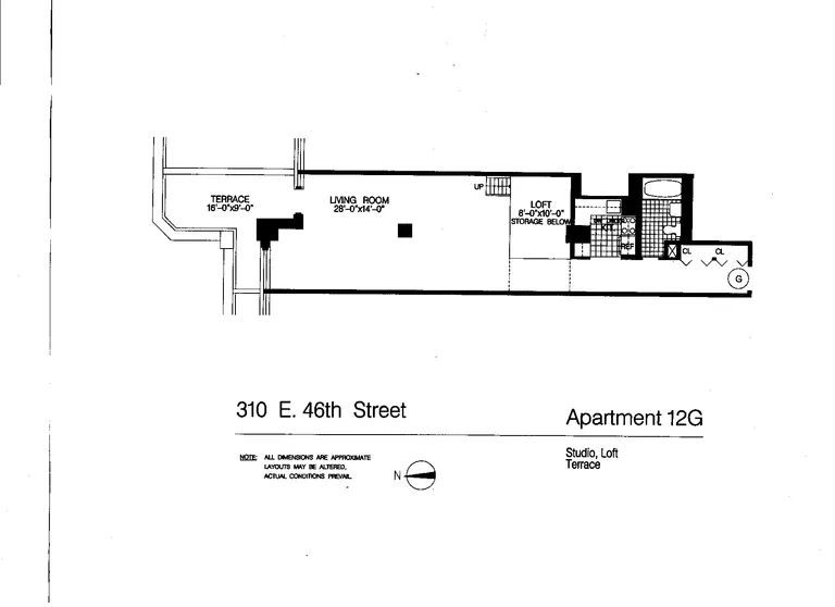 310 East 46th Street, 12G | floorplan | View 14