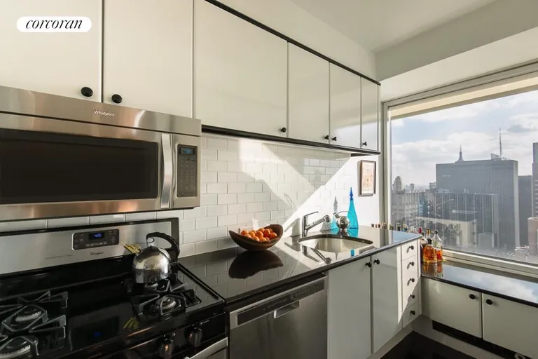 New York City Real Estate | View 150 West 56th Street, 6104 | Windowed Kitchen | View 3