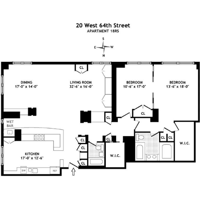 20 West 64th Street, 18RS | floorplan | View 4