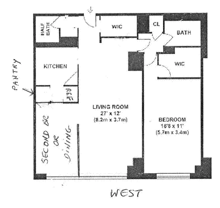 155 West 68th Street, 1208 | floorplan | View 5