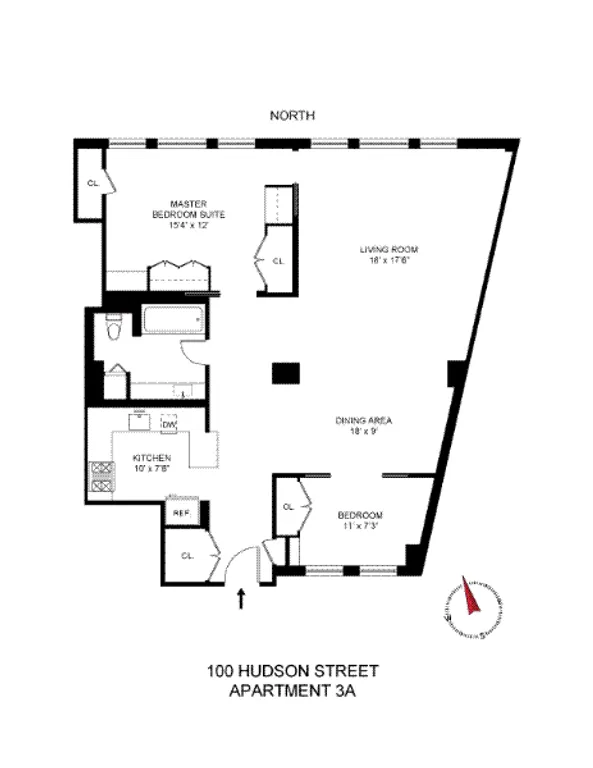 100 Hudson Street , 3A | floorplan | View 7