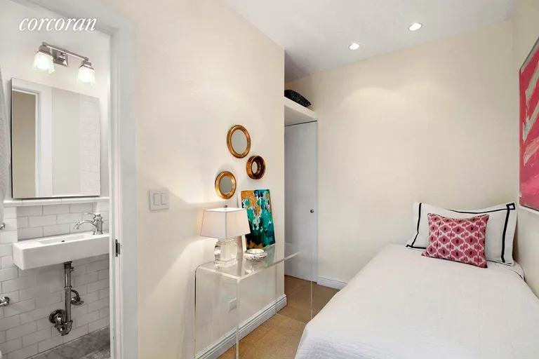 New York City Real Estate | View , 6C | En-suite bath with shower completes this bedroom | View 8