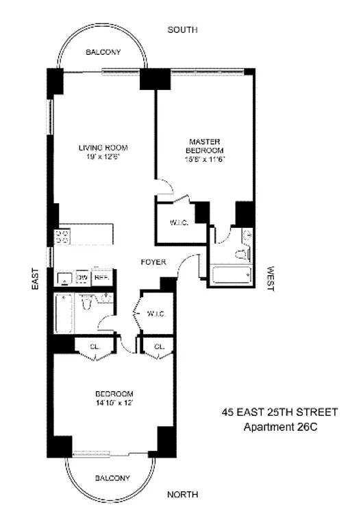 45 East 25th Street, 26C | floorplan | View 7