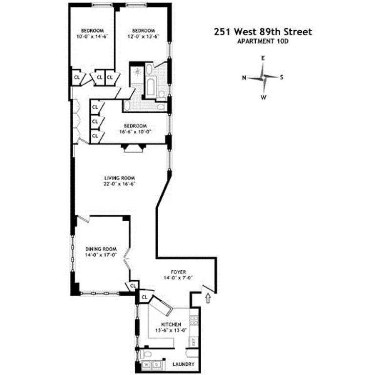 251 West 89th Street, 10D | floorplan | View 5