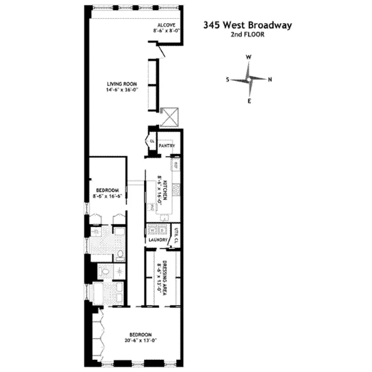 345 West Broadway, 2 FL | floorplan | View 5