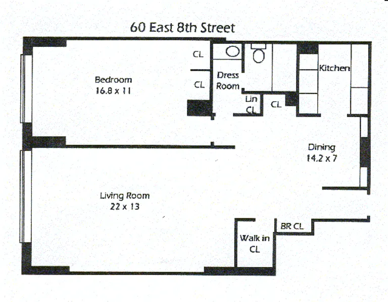 60 East 8th Street, 32L | floorplan | View 5