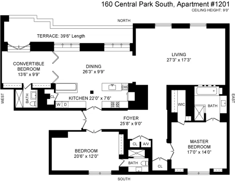 160 Central Park South, 1201 | floorplan | View 29
