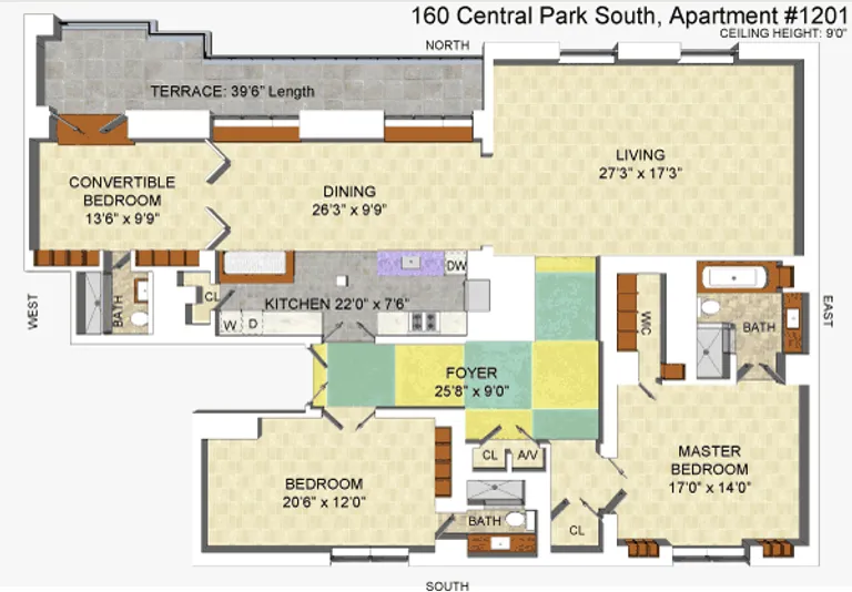 160 Central Park South, 1201 | floorplan | View 30